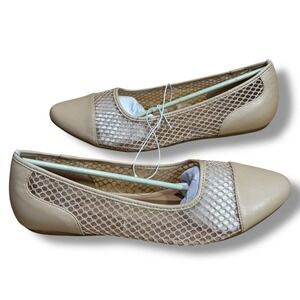 NWT Torrid Tan Beige Mesh Pointed Toe Ballet Flats Size 11 WW